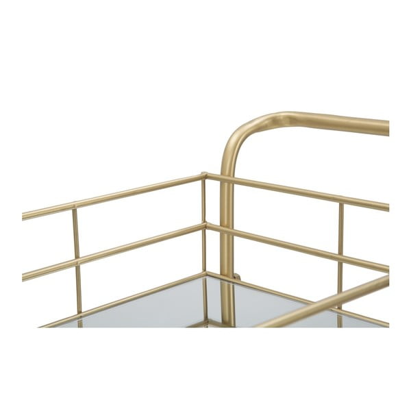 Regał/stolik barowy na kółkach 3-poziomowy z konstrukcją w złotej barwie Mauro Ferretti Reo-image-2