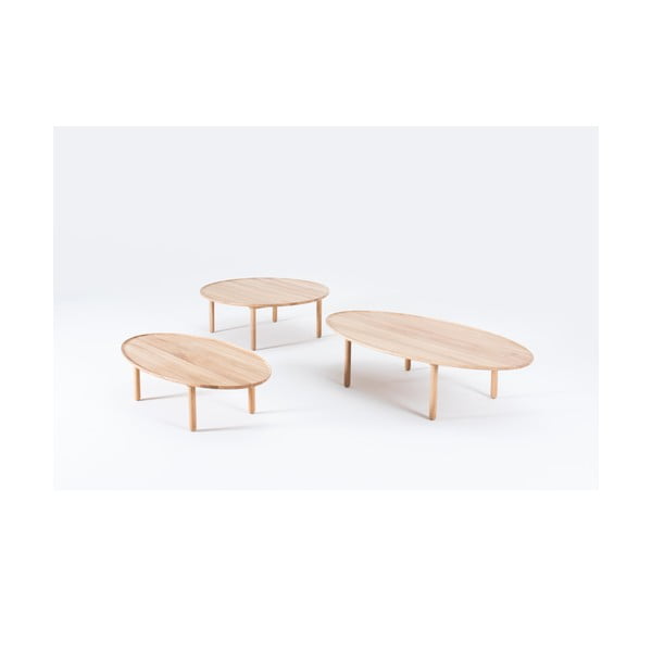 Naturalny stolik z drewna dębowego 80x150 cm Mu – Gazzda-image-4