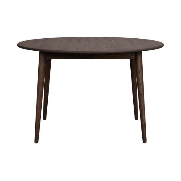 Ciemnobrązowy okrągły rozkładany stół z litego drewna dębowego ø 120 cm Tyler – Rowico