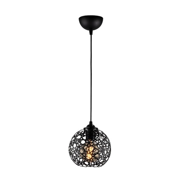 Czarna lampa wisząca z metalowym kloszem ø 17 cm Fellini – Opviq lights