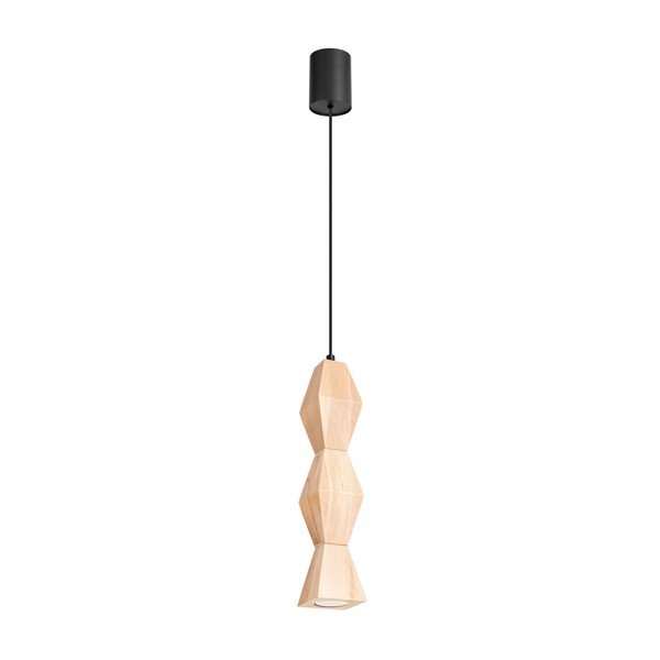 Lampa wisząca z litego drewna bukowego w naturalnym kolorze ø 8 cm Cubo – Sollux