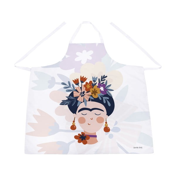 Biały bawełniany fartuch Butter Kings Love Frida