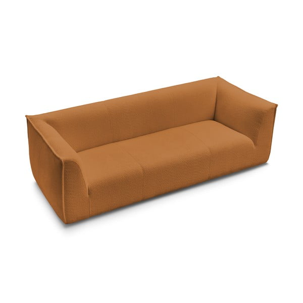 Musztardowa sofa z materiału bouclé 242 cm Giorgia – Bobochic Paris-image-4