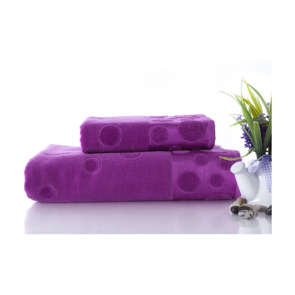 Zestaw 2 ręczników Tropical Plum Color, 70x140 i 50x90 cm