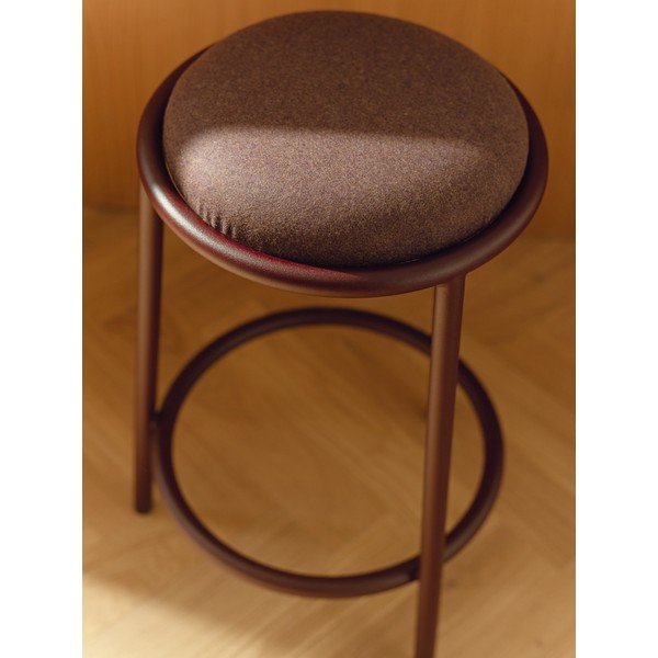 Bordowy metalowy hoker (wysokość siedziska 68 cm) Hogo – noo.ma-image-3