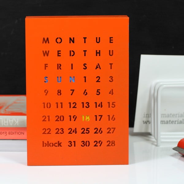 Magnetyczny kalendarz Perpetual Calendar, pomarańczowy