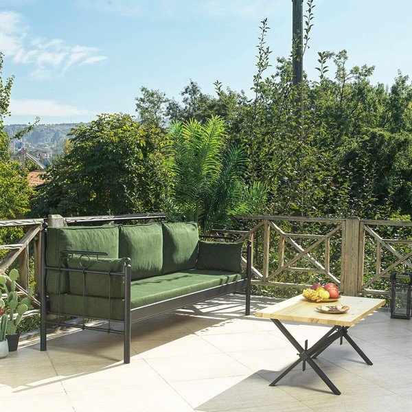 Zielona metalowa sofa ogrodowa Hatkus – Floriane Garden-image-1