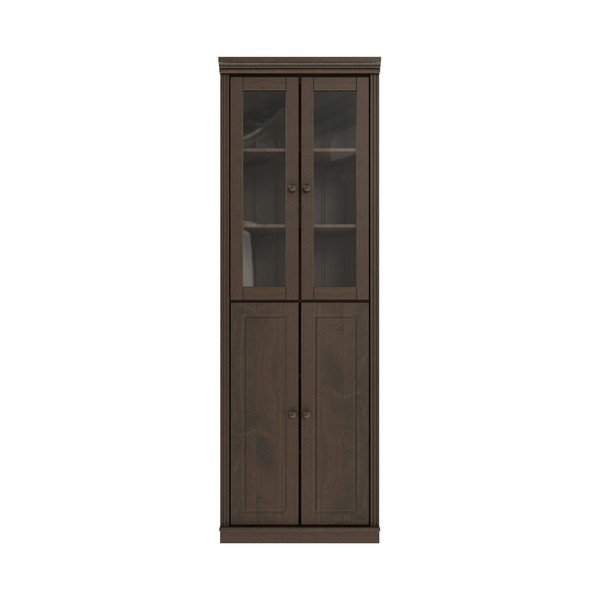 Ciemnobrązowa witryna z litego drewna sosnowego 74x223x37 cm Anita – Støraa