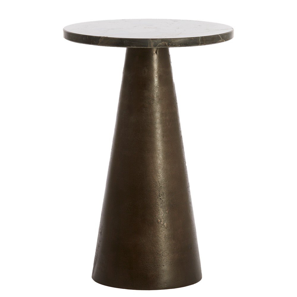Okrągły stolik z marmurowym blatem ø 29 cm Ynez – Light & Living