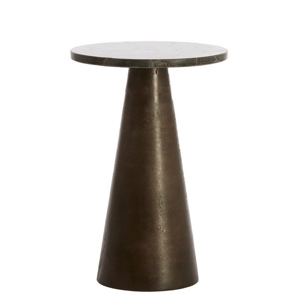 Okrągły stolik z marmurowym blatem ø 29 cm Ynez – Light & Living