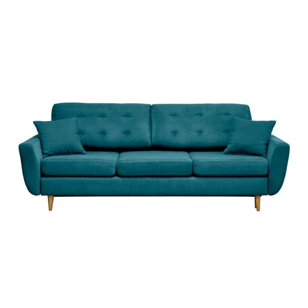 Turkusowa 3-osobowa sofa rozkładana Cosmopolitan design Barcelona