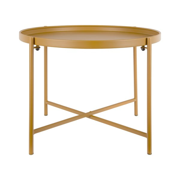 Metalowy okrągły stolik w kolorze ochry ø 50 cm Meseta  – Leitmotiv-image-3