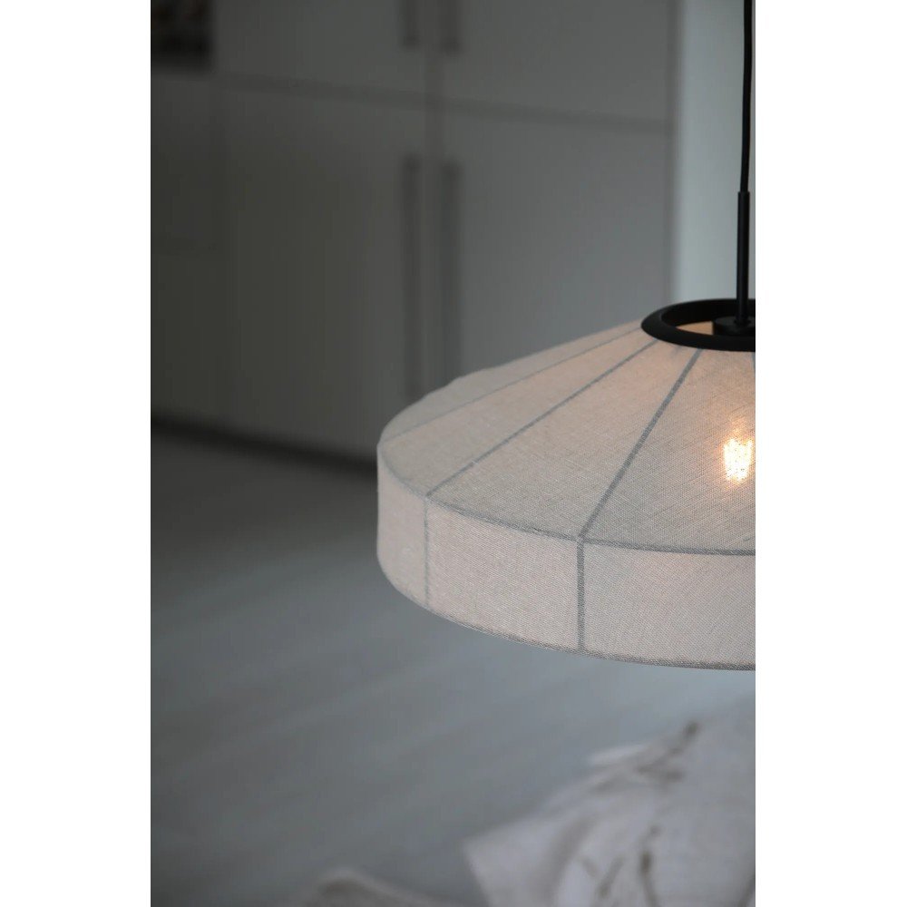 Czarno-biała lampa wisząca z tekstylnym kloszem ø 57 cm Alia – Markslöjd (zdjęcie 4)