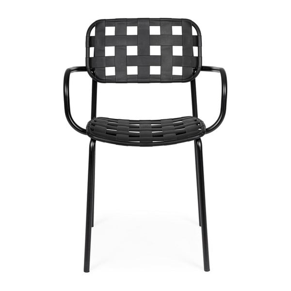 Czarne metalowe krzesła ogrodowe zestaw 4 szt. Clover   – Bizzotto-image-1