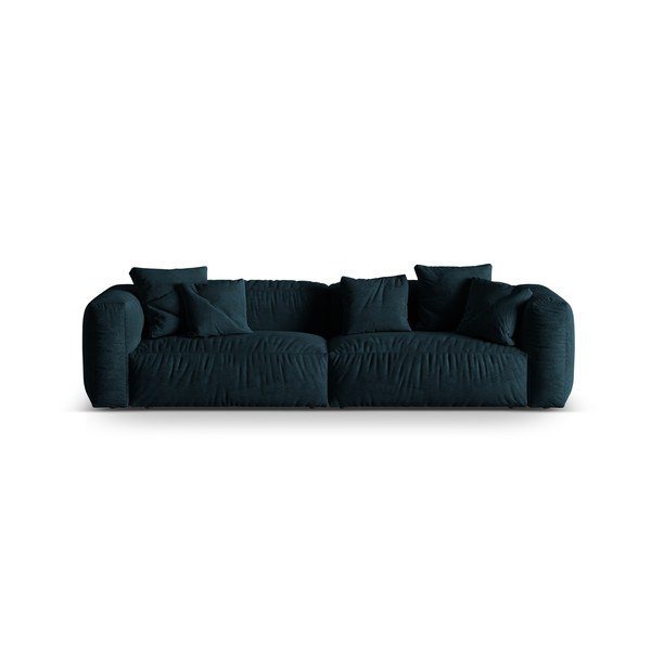 Ciemnoniebieska aksamitna sofa modułowa 320 cm Martina – Micadoni