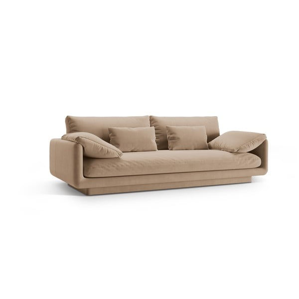 Beżowa aksamitna sofa 220 cm Torino – Micadoni -image-2