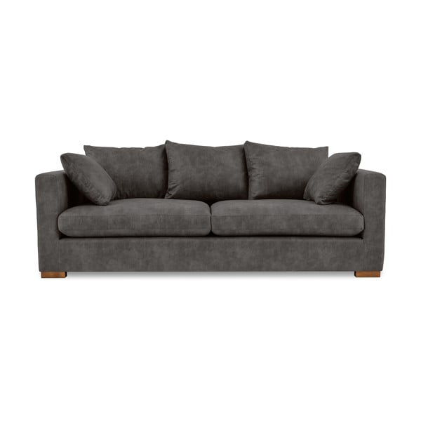 Antracytowa sofa z imitacji skóry 225 cm Hamburg – Scandic-image-1