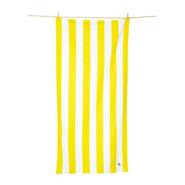 Ręcznik szybkoschnący w żółte pasy Dock and Bay, 160x80 cm