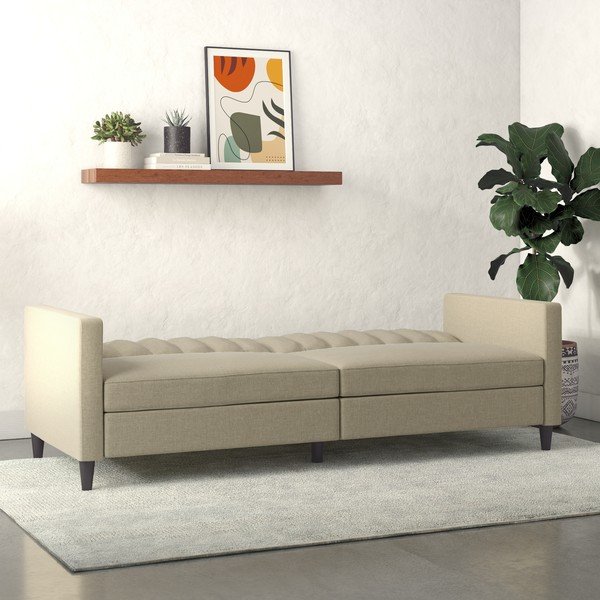 Beżowa rozkładana sofa 86 cm Celine – Støraa-image-1