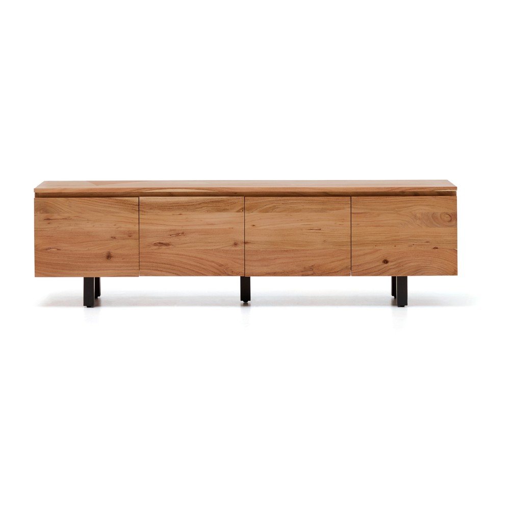 Szafka pod TV z litego drewna akacjowego w naturalnym kolorze 200x58x40 cm Uxue – Kave Home