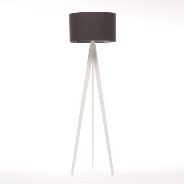 Czarna lampa stojąca 4room Artist, biała lakierowana brzoza, 150 cm