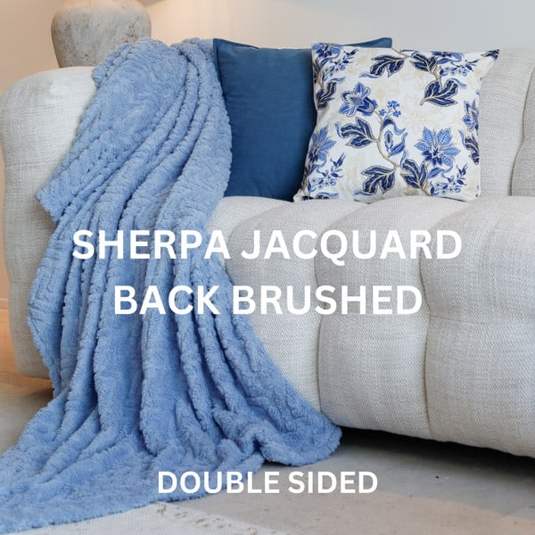 Niebieski koc z mikropluszu 150x200 cm Rena – Tiseco Home Studio-image-3