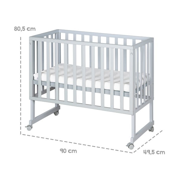 Szare łóżeczko 90x45 cm – Roba-image-4