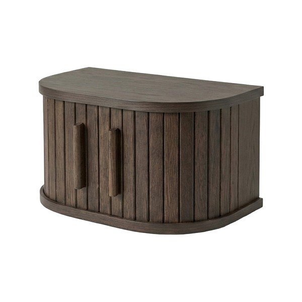 Szafka nocna w dekorze dębu wisząca/z półką w ciemnym naturalnym kolorze Meta – Unique Furniture
