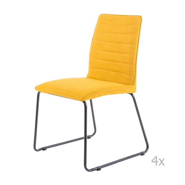 Zestaw 4 żółtych krzeseł sømcasa Vera