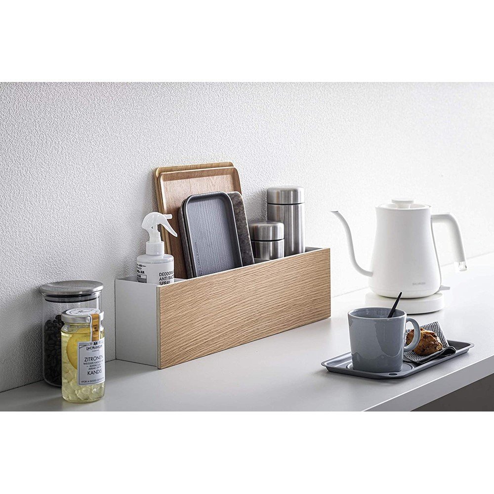Biało-naturalny metalowy organizer na artykuły papiernicze Rin – YAMAZAKI (zdjęcie 6)