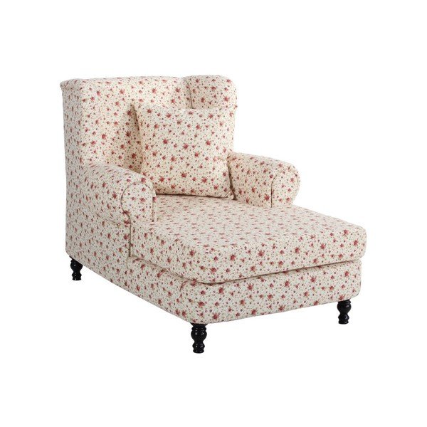 Beżowy fotel uszak w kwiaty Max Winzer Mareille Flowery Beige