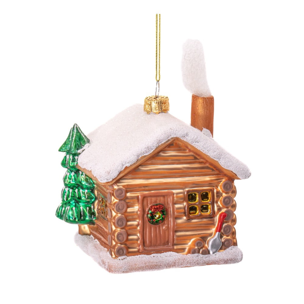 Szklana ozdoba świąteczna wykonana ręcznie 10 cm Christmas Cabin – Sass & Belle