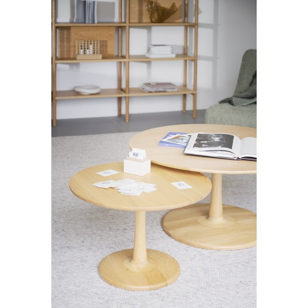 Okrągły stolik w dekorze dębu 60x60 cm Hobart – Rowico-image-2