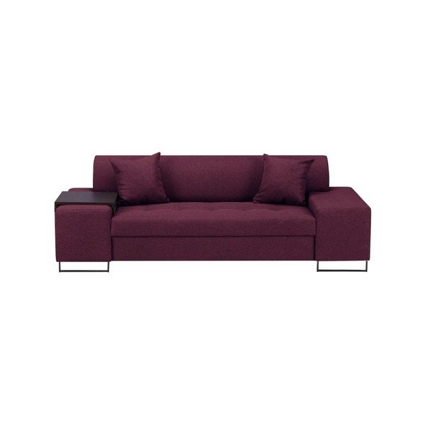 Fioletowa sofa z czarnymi nóżkami Cosmopolitan Design Orlando, 220 cm