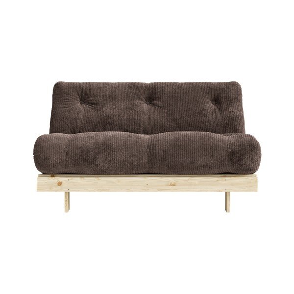 Ciemnobrązowa sztruksowa rozkładana sofa 140 cm Roots – Karup-image-3