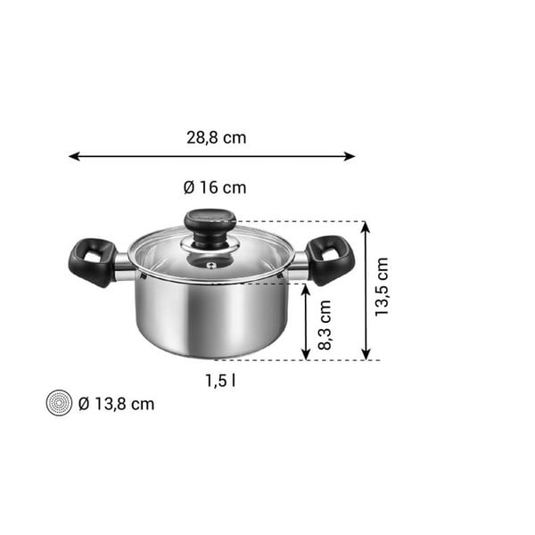 Garnek ze stali nierdzewnej z pokrywką odpowiedni na indukcję 1,5 l Brava – Tescoma-image-3