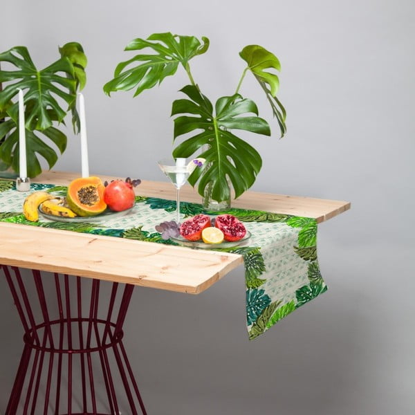 Zestaw 2 bieżników z domieszką lnu Madre Selva Jungle-image-1