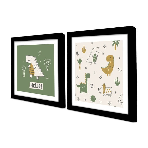 Obrazki dziecięce zestaw 2 szt. 33x68 cm Hello – Wallity-image-2