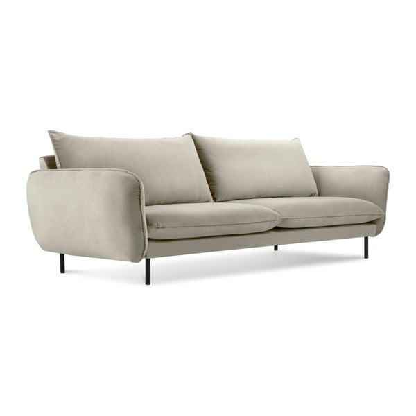 Beżowa aksamitna sofa Cosmopolitan Design Vienna, 200 cm