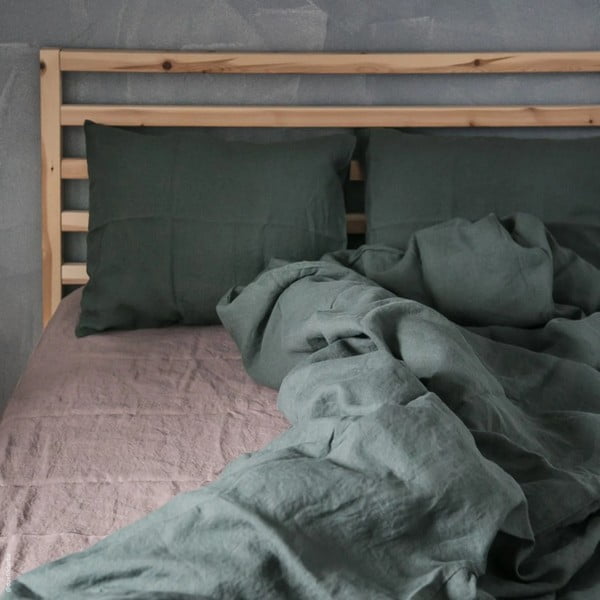 Lniana poszewka na poduszkę 50x70 cm Forest Green  – Linen Tales-image-1