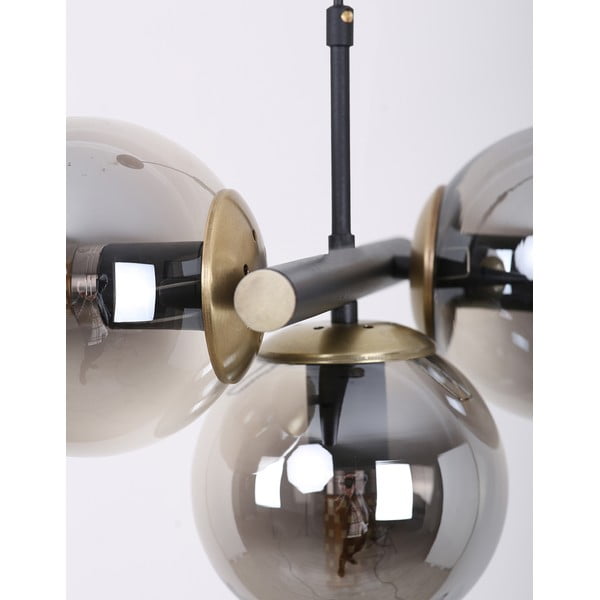 Czarno-szara lampa wisząca ze szklanym kloszem ø 15 cm Cascade – Squid Lighting-image-2