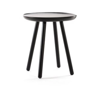 Czarny stolik z litego drewna EMKO Naïve, ø 45 cm
