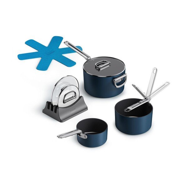 Garnki z pokrywką i powłoką ceramiczną odpowiednie na indukcję zestaw 3 szt. Space – Joseph Joseph