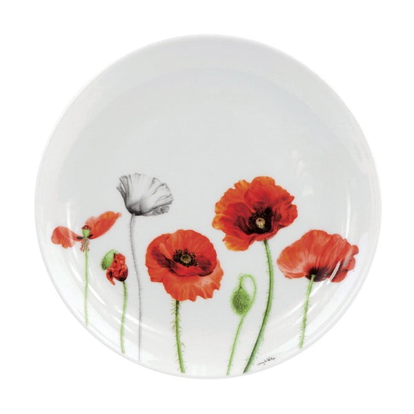 Talerz deserowy z porcelany kostnej Ashdene Poppies, ⌀ 15 cm