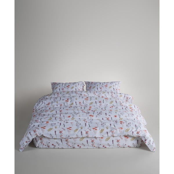 Biała pościel dwuosobowa z bawełny renforcé 240x220 cm Floral Dance Autumn – Mila Home Luxury-image-2