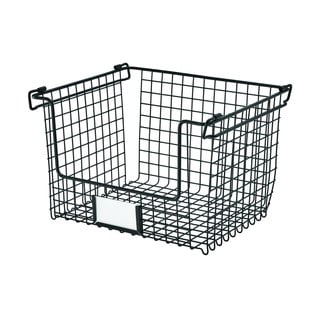 Czarny metalowy koszyk iDesign Classico, 31x25,5 cm