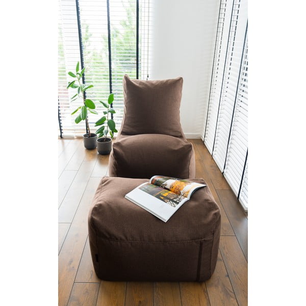 Jasnoszary worek do siedzenia z materiału bouclé Plus 70 Lounge – SLOWDOWN-image-1