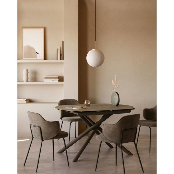 Brązowe tapicerowane fotele jadalniane zestaw 2 szt. Yunia – Kave Home-image-1