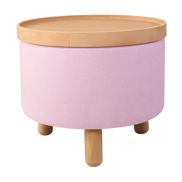 Różowy stołek zdejmowanym blatem Garageeight Molde, ⌀ 50 cm