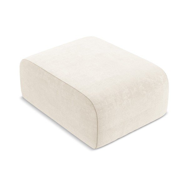 Beżowy podnóżek z tkaniny szenilowej Lani – Makamii-image-1